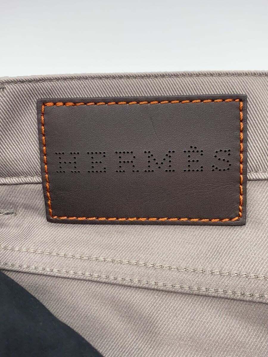 HERMES◆ボトム/42/コットン/GRY_画像4