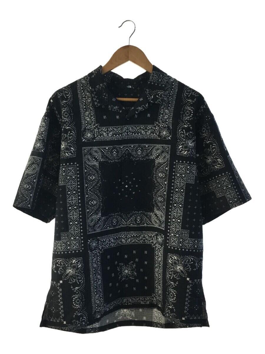 THE NORTH FACE◆S/S ALOHA VENT SHIRT_ショートスリーブアロハベントシャツ/XL/ポリエステル/BLK/ペース