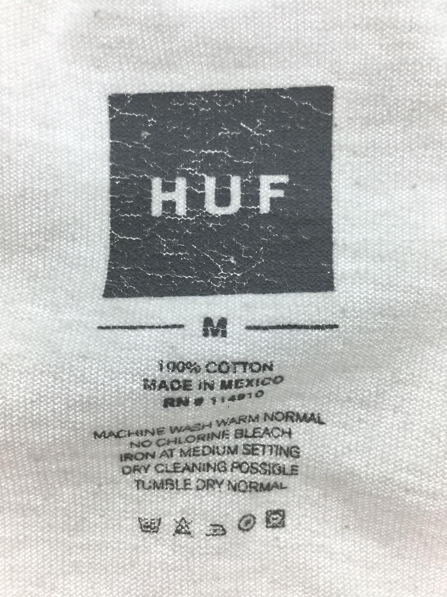 HUF◆Tシャツ/M/コットン/WHT/無地_画像3