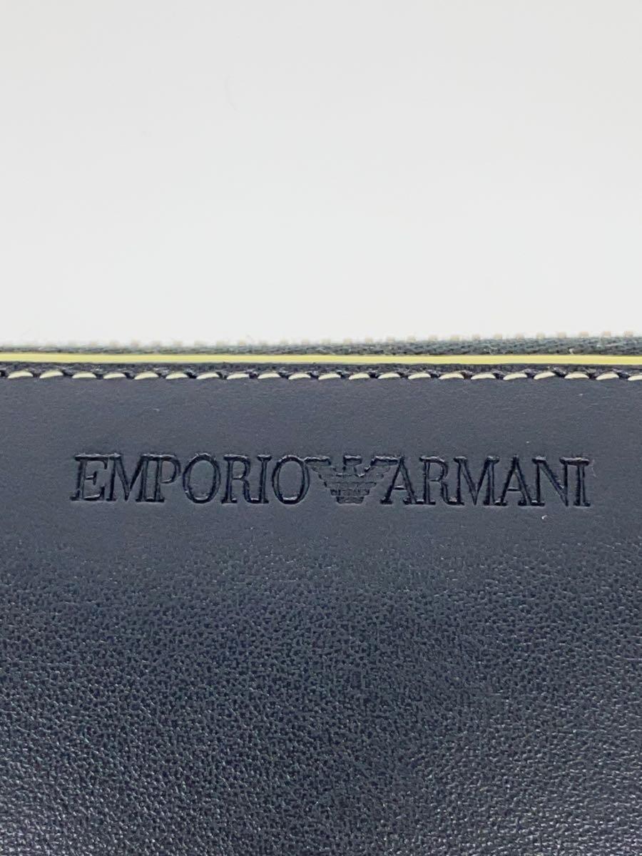 EMPORIO ARMANI◆長財布/PVC/BLK/無地/メンズ_画像3