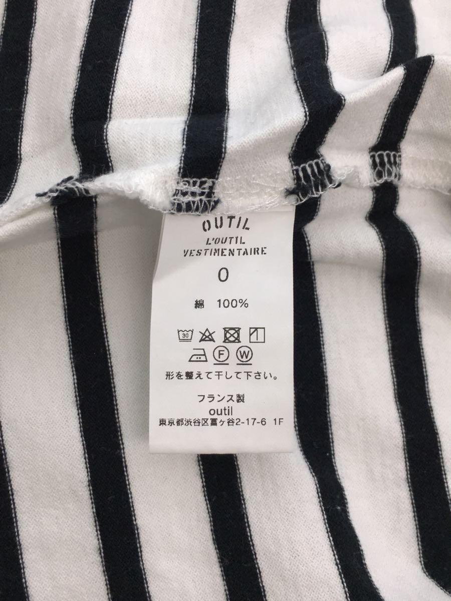 OUTIL◇カットソー/0/コットン/WHT/ストライプ - XSサイズ以下