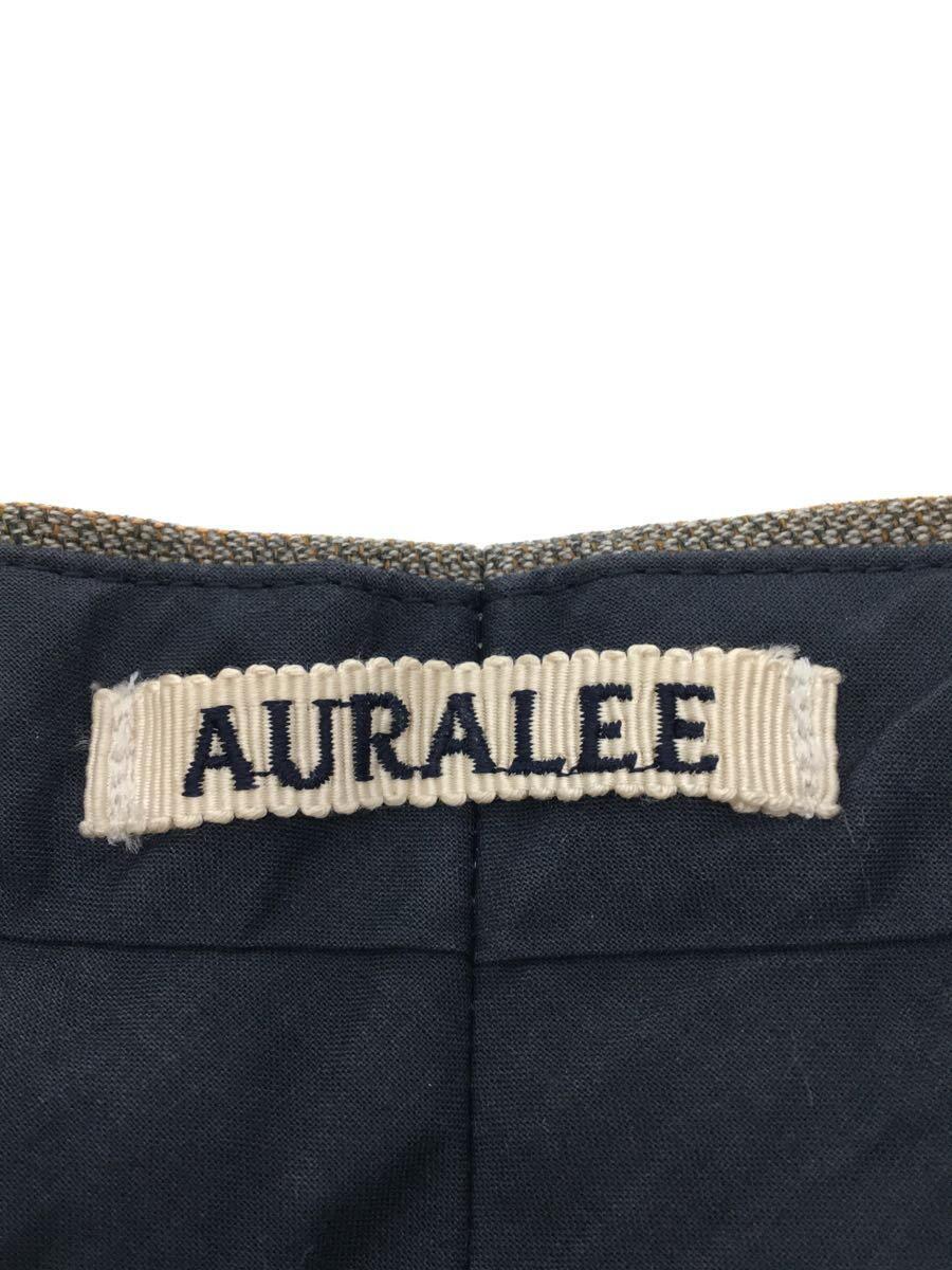 AURALEE◆WOOL SILK HERRINGBONE WIDE SLACK/スラックス/4/ウール/GRY/A8SP03WH_画像4