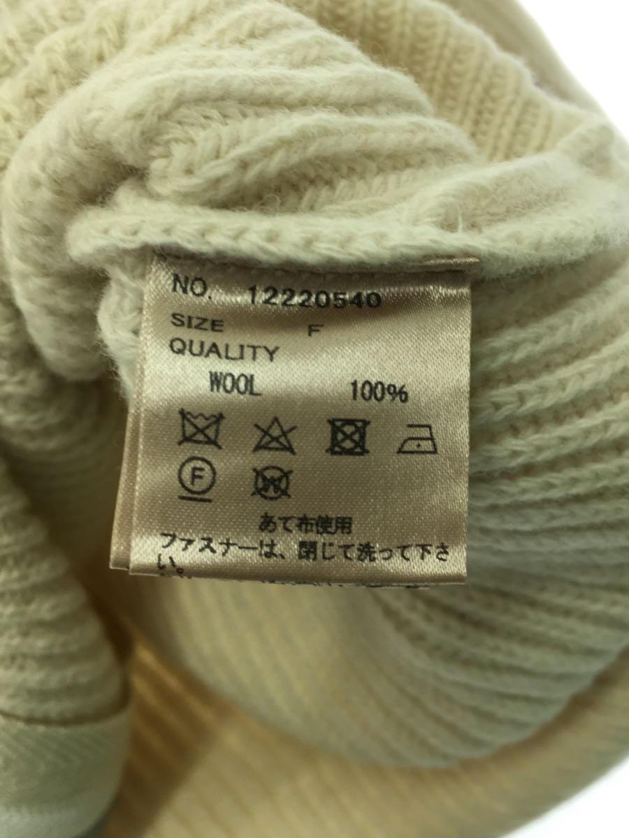 TODAYFUL◆セーター(厚手)/FREE/ウール/アイボリー/無地/12220540/Washedwool Zip Knit_画像4