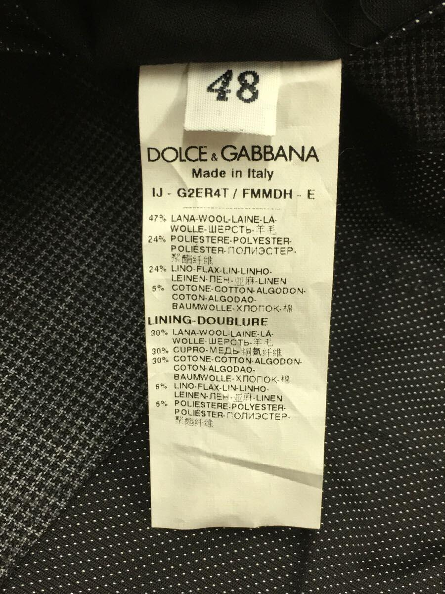 DOLCE&GABBANA◆テーラードジャケット/48/コットン/GRY/チェック_画像4