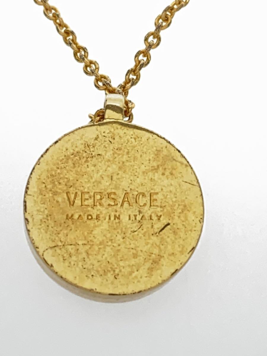 VERSACE◆ネックレス/-/GLD/トップ有/メンズ/メデューサ/グレカ/ラウンド/レジン