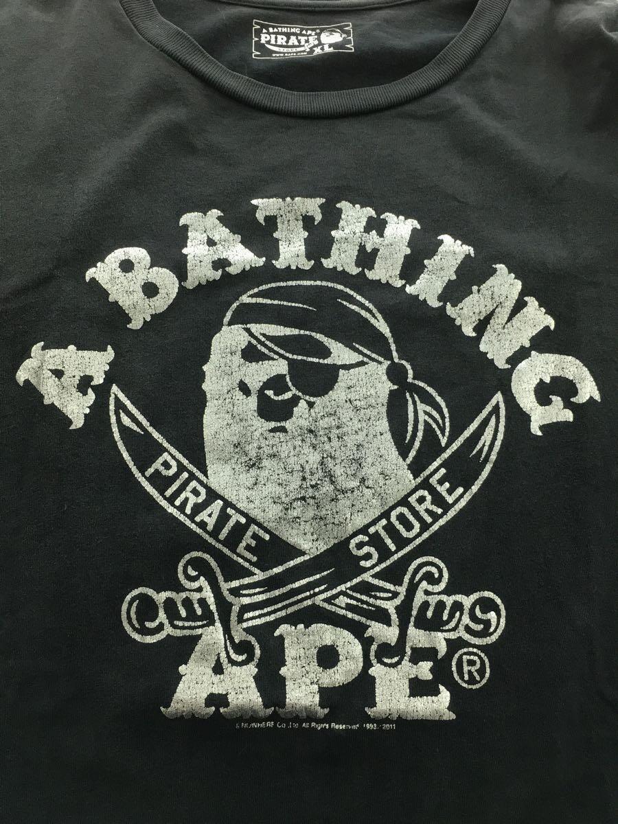 A BATHING APE◆Tシャツ/XL/コットン/BLK/無地/4860-110-032_画像7