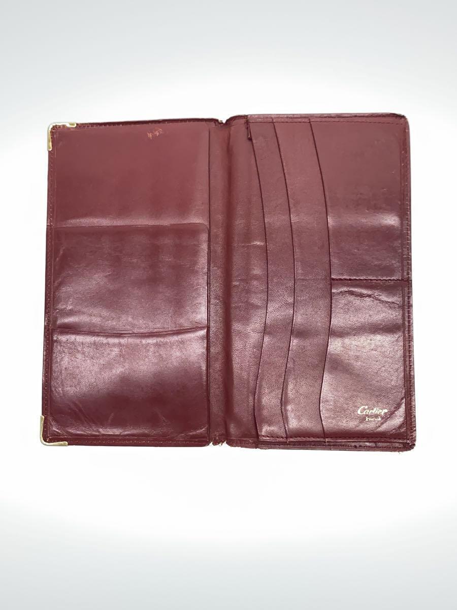 Cartier* Must line / long wallet / leather /RED/ lady's 