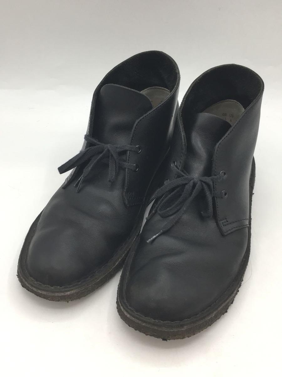 Clarks◆チャッカブーツ/US8/BLK/レザー_画像2