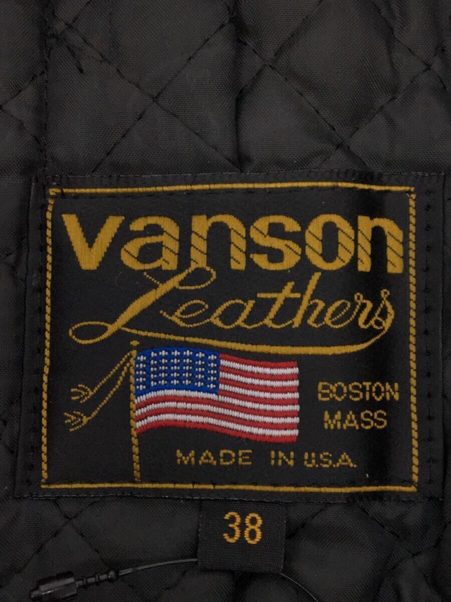 VANSON* single rider's jacket /38/ leather /BLK