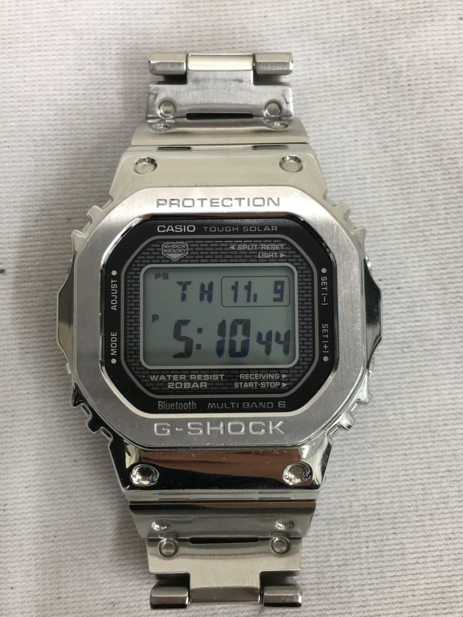CASIO◆ソーラー腕時計・G-SHOCK/デジタル/SLV_画像1