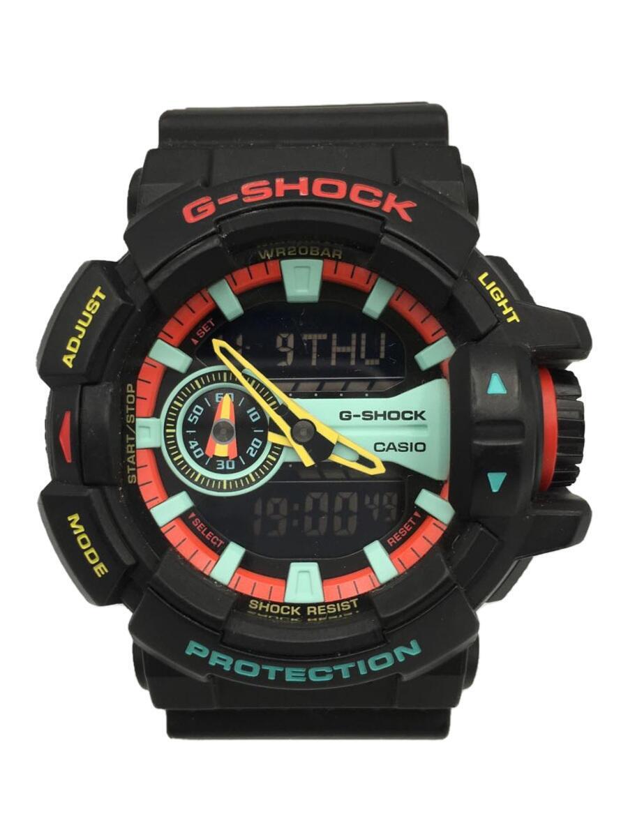CASIO◆ga-400cm-1ajf/クォーツ腕時計・G-SHOCK/デジアナ/ラバー/BLK/BLK/SS