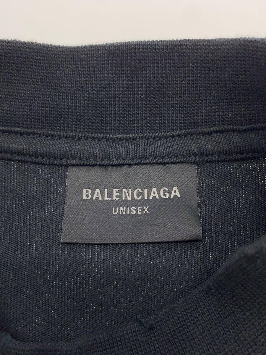 BALENCIAGA◆23SS/クラッシュダスト加工ワッペン/Tシャツ/L/コットン/BLK/739028_画像3