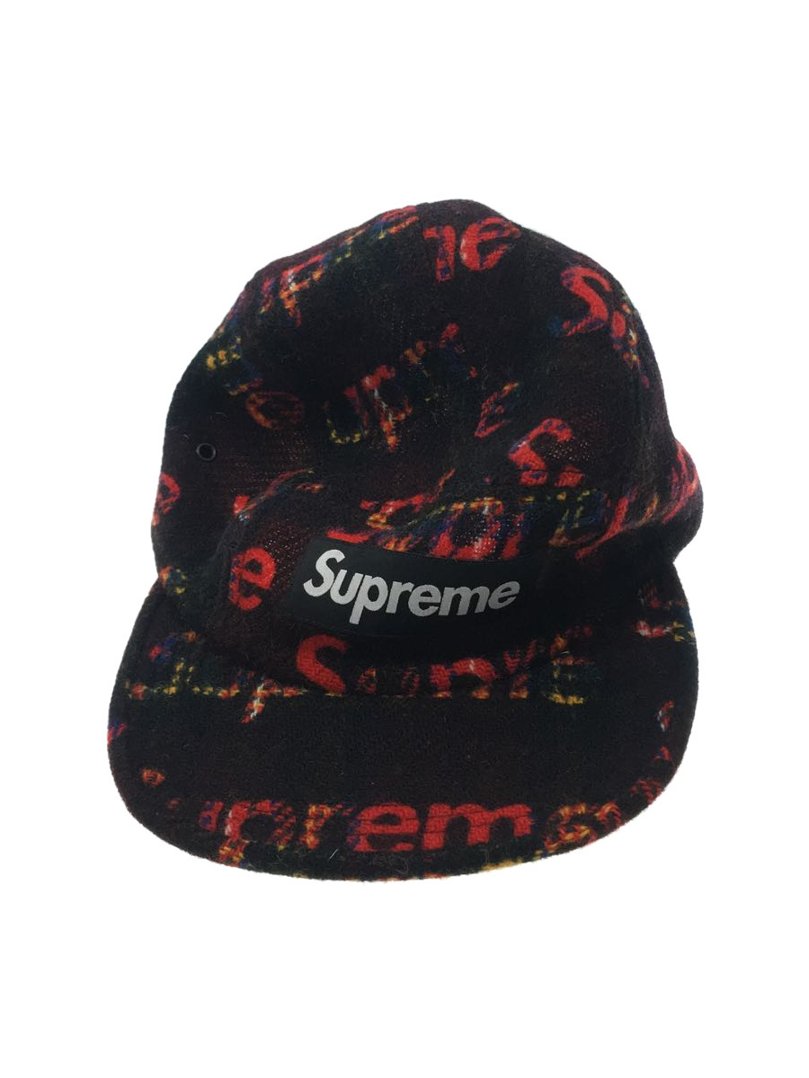 Supreme◆Harris Tweed Camp Cap/キャップ/FREE/ウール/レッド/総柄/メンズ