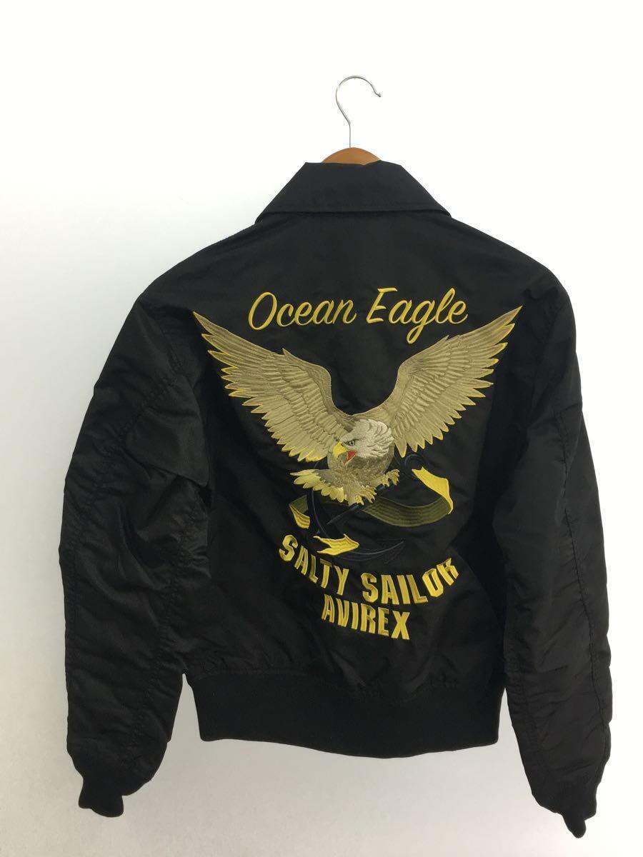 AVIREX◆CWU-36P/OCEAN EAGLE/オーシャンイーグル/フライトジャケット/M/ナイロン/BLK