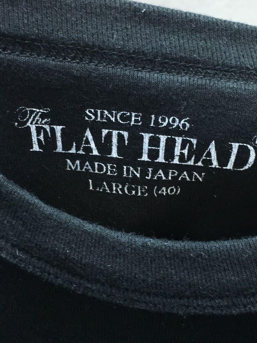 THE FLAT HEAD◆Tシャツ/L/コットン/BLK/F-TFC-010_画像3