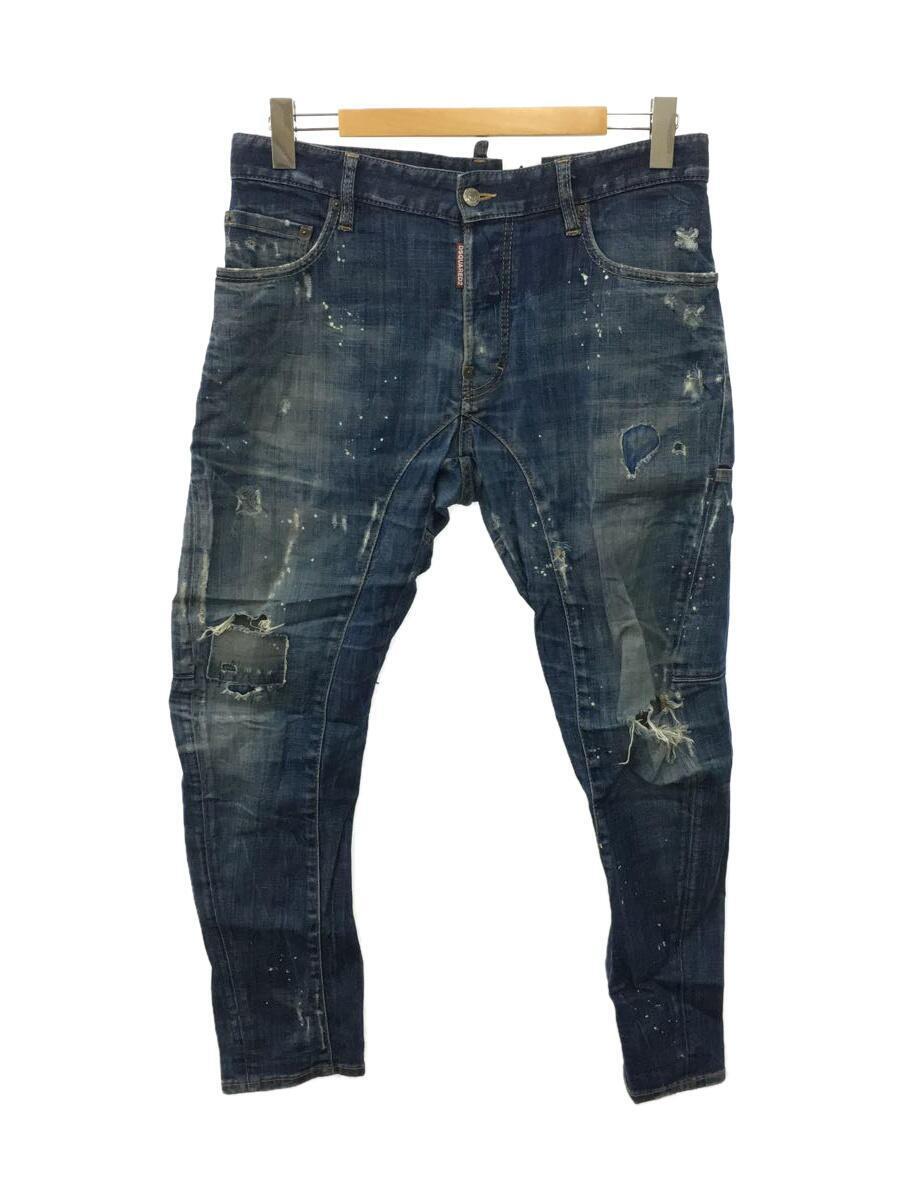 DSQUARED2◆Tidy Biker Jean/ペイント加工/ダメージ加工/46/コットン/IDG/S71LB0431