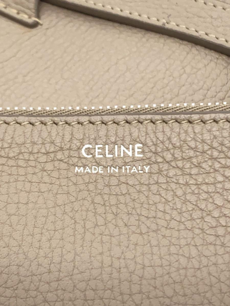 CELINE◆ビッグバッグ バケット ナノ/ハンドバッグ/レザー/BEG_画像5