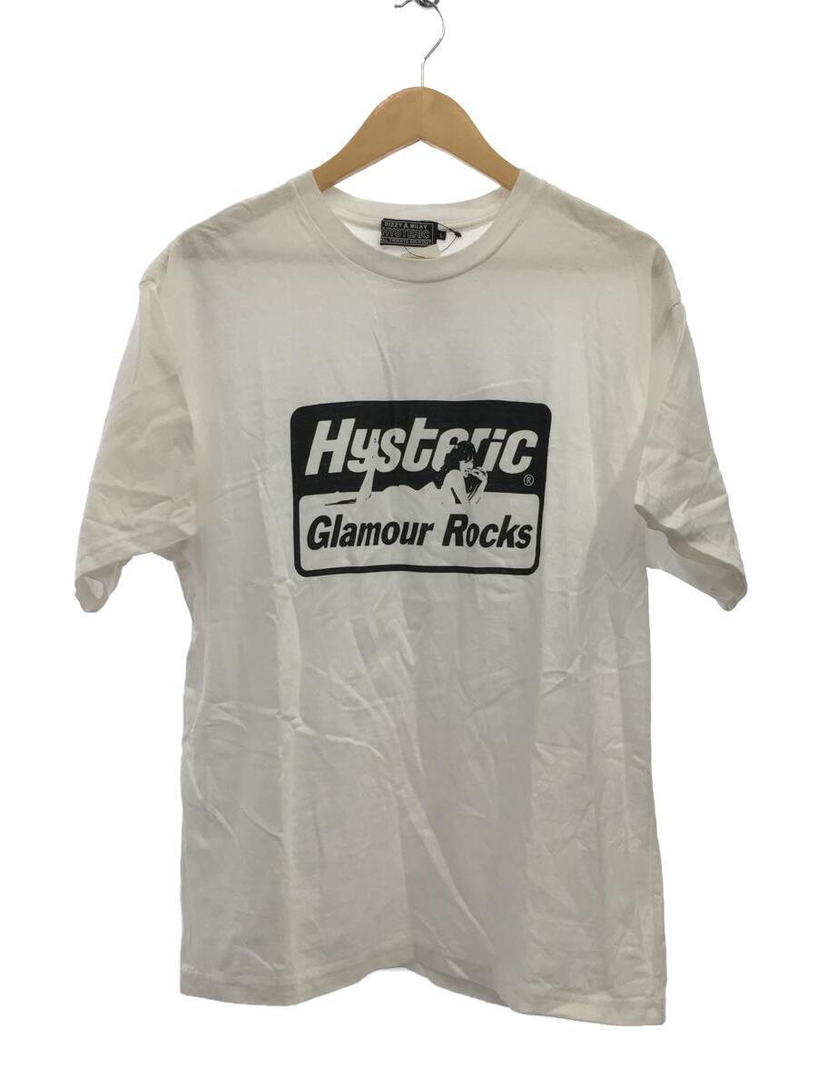 HYSTERIC GLAMOUR◆Tシャツ/L/コットン/WHT/02232ct10500/Glamour Rocks