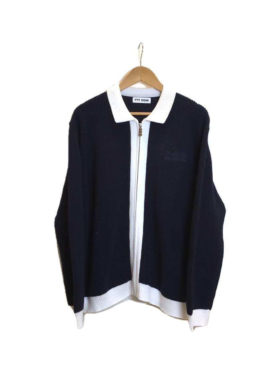 TTT_MSW◆23AW/New Standard Zip Up Cardigan/L/コットン/NVY