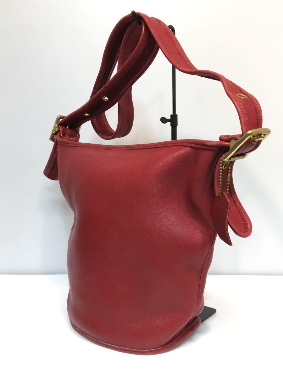 COACH◆ダッフル/オールド/ワンショルダーバッグ/レザー/RED/9953_画像2