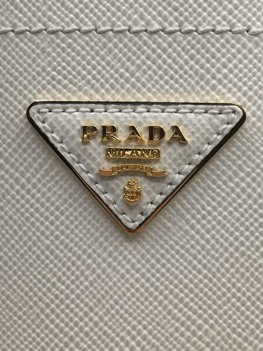 PRADA◆ハンドバッグ/PVC/WHT/無地/1BG443_画像5