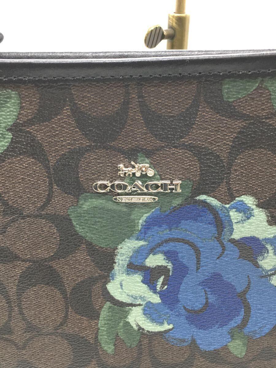 COACH◆トートバッグ/PVC/BRW/花柄/F37844_画像5