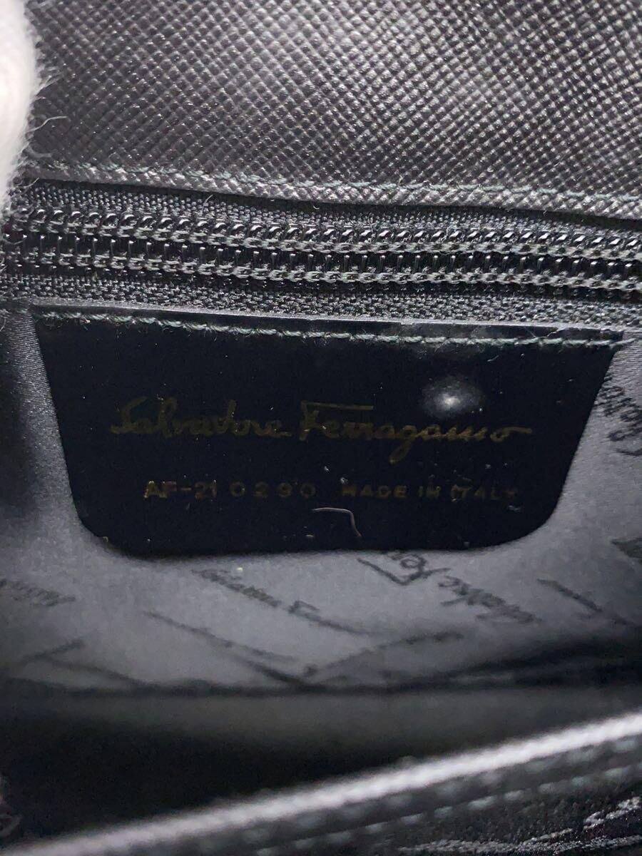 Salvatore Ferragamo◆ハンドバッグ/ショルダーバッグ/レザー/BLK/無地_画像5