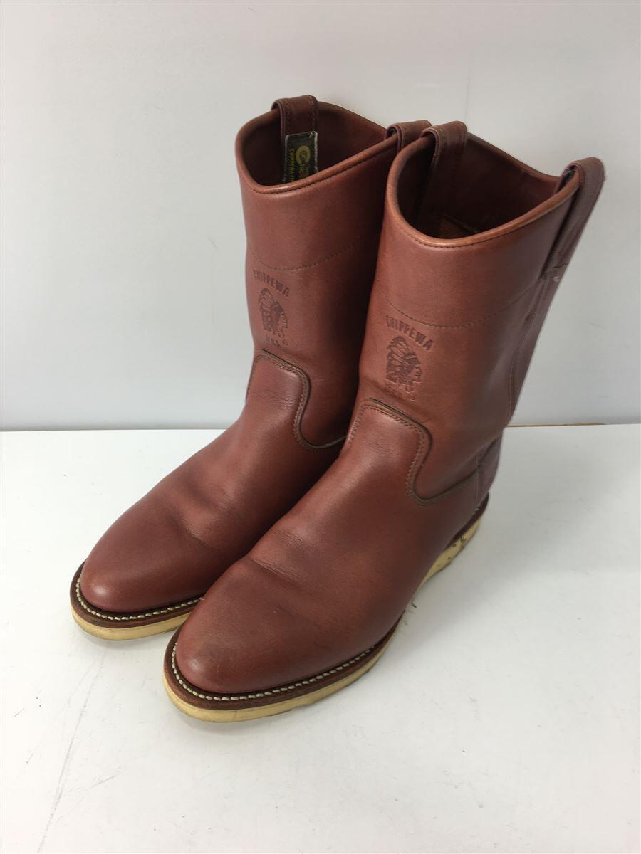 CHIPPEWA◆ペコスブーツ/US7.5/BRW/レザー/93428