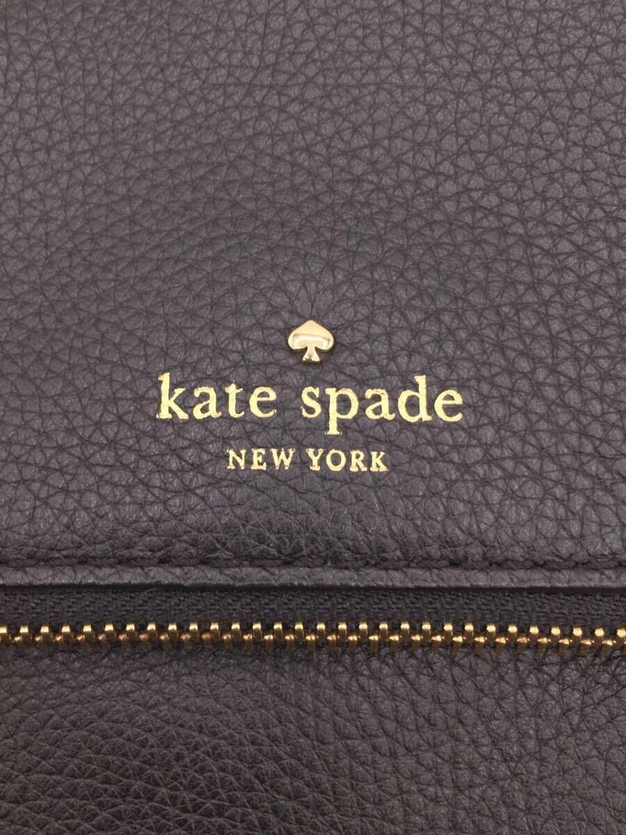 kate spade new york◆ショルダーバッグ/レザー/BLK/無地_画像5