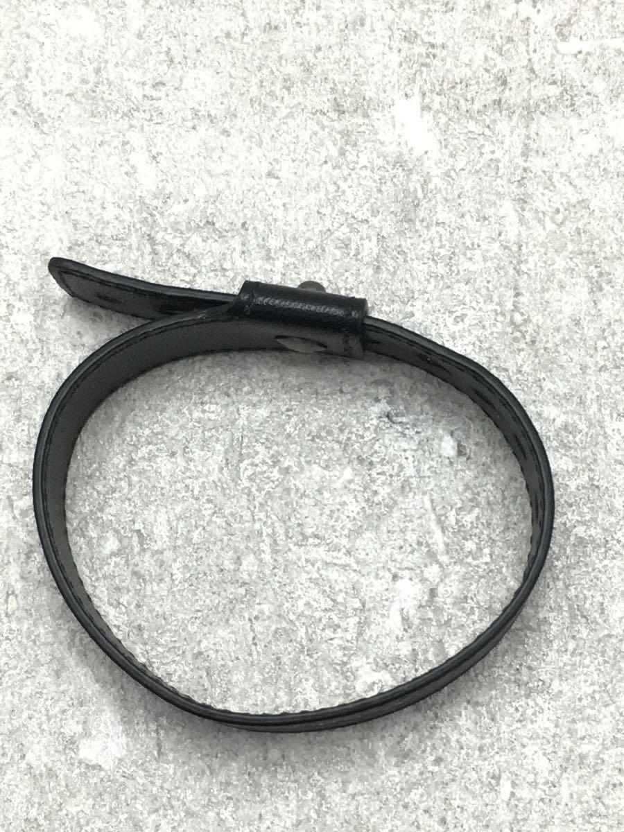 BALENCIAGA◆Logo Leather Party Bracelet/ブレスレット/レザー/BLK/メンズ/506196の画像3