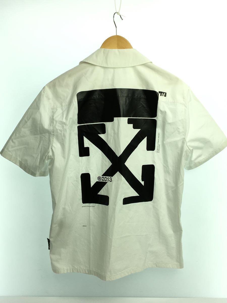 OFF-WHITE◆半袖シャツ/S/コットン/ホワイト/omga163s21fab010/シミ、汚れ有り/オフホワイト_画像2