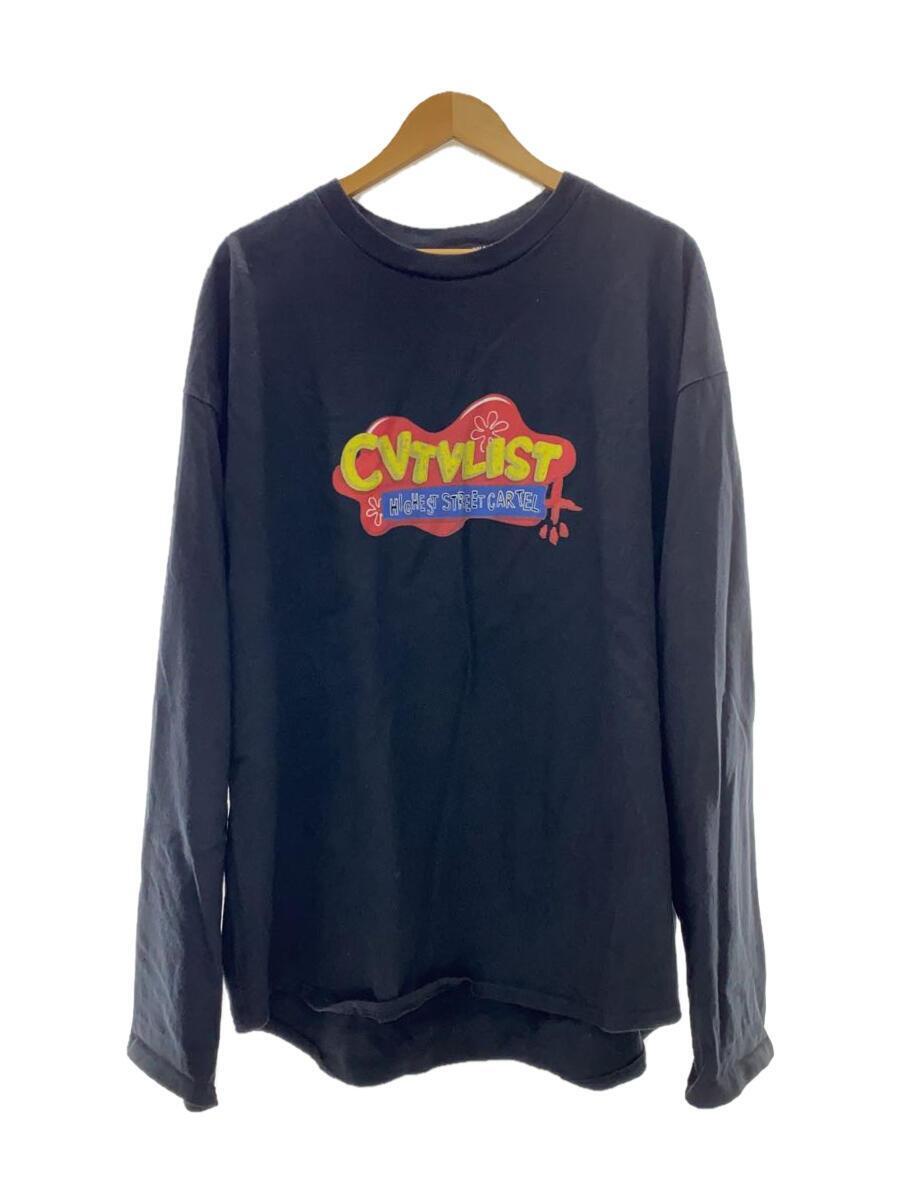 10％OFF】 CVTVLIST◇長袖Tシャツ/1/コットン/BLK/プリント/2101090303