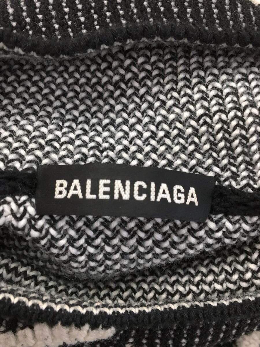 BALENCIAGA◆20AW/625927/ニット/セーター(厚手)/M/コットン/BLK/総柄_画像3