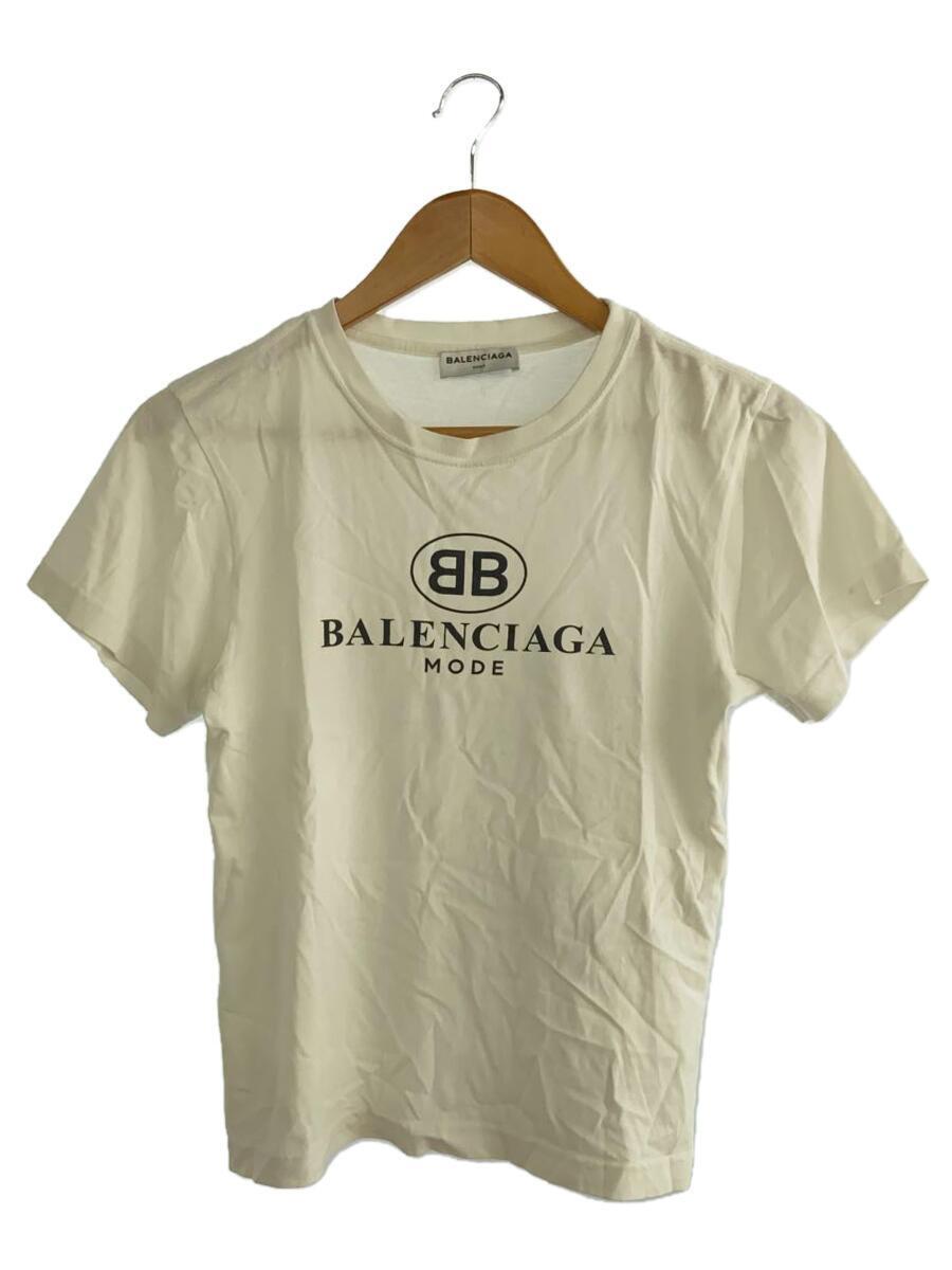BALENCIAGA◆BBロゴ/Tシャツ/M/コットン/ホワイト/504156