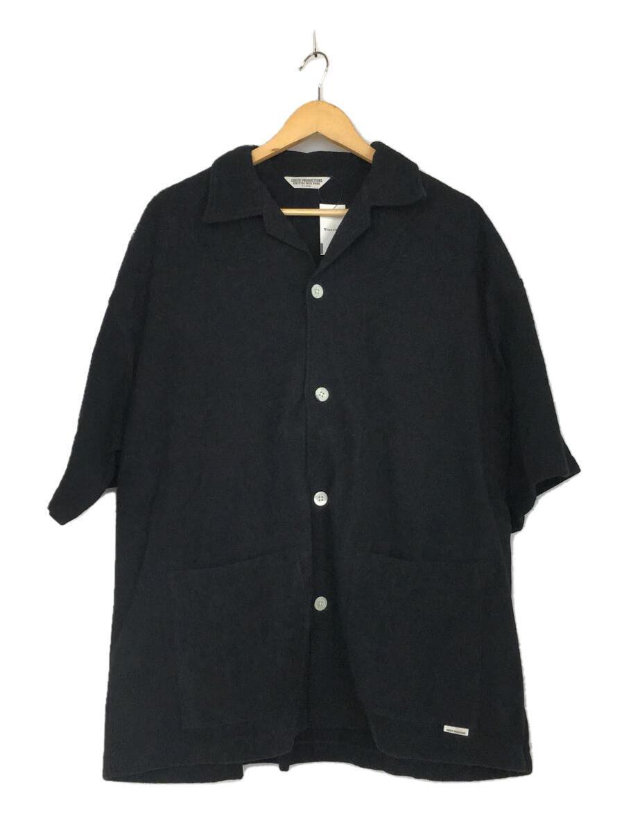 COOTIE◆22SS/Pile Open Collar S/S Shirt/半袖シャツ/XL/コットン/ブラック/開襟