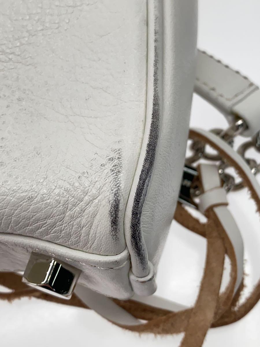 REBECCA MINKOFF◆ショルダーバッグ/レザー/WHT/ショルダーチェーン取り外し可_画像7