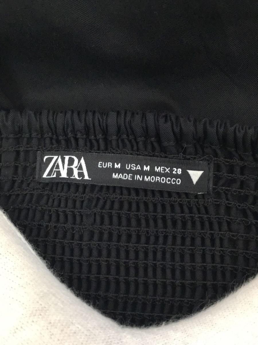 ZARA◆キャミワンピース/M/コットン/BLK/無地_画像3