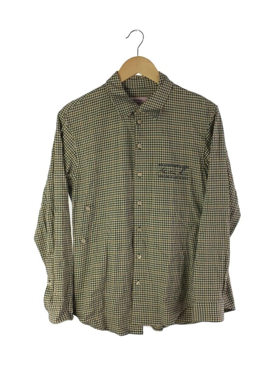 MARTINE ROSE◆Checked logo-print shirt/XS/コットン/キャメル/チェック/W10M424HC_画像1