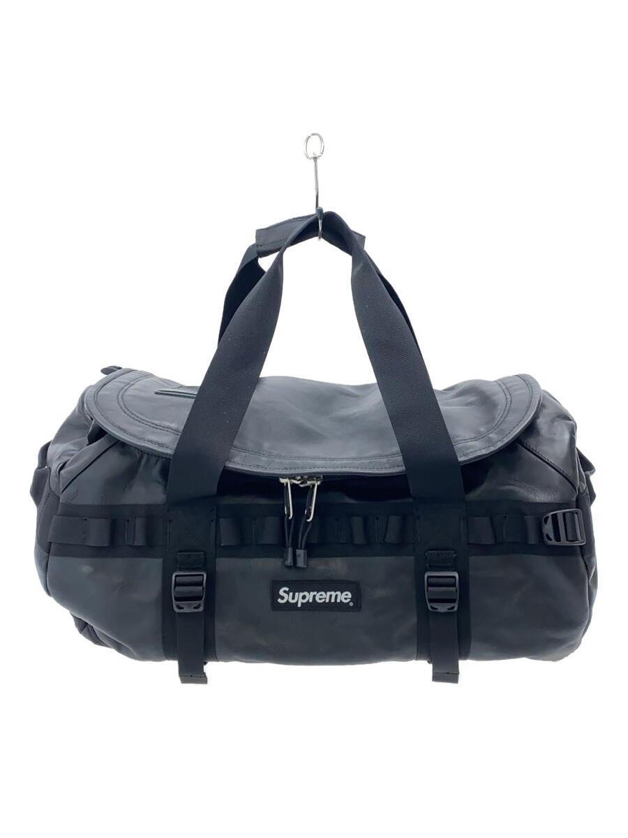 Supreme◆THE NORTH FACE/leather duffle bag/ショルダーバッグ/レザー/BLK/黒