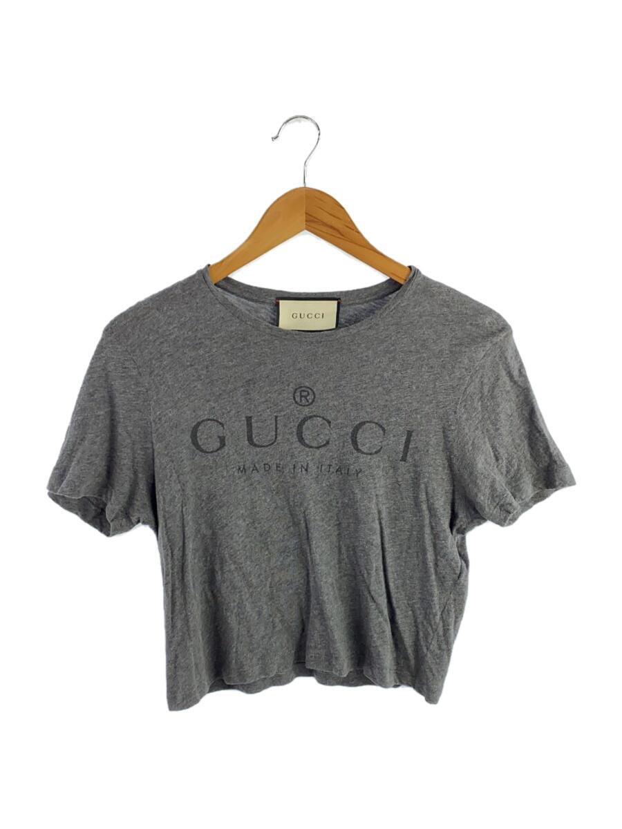 GUCCI◆ロゴT/Tシャツ/S/コットン/GRY/プリント/441685 X3A80