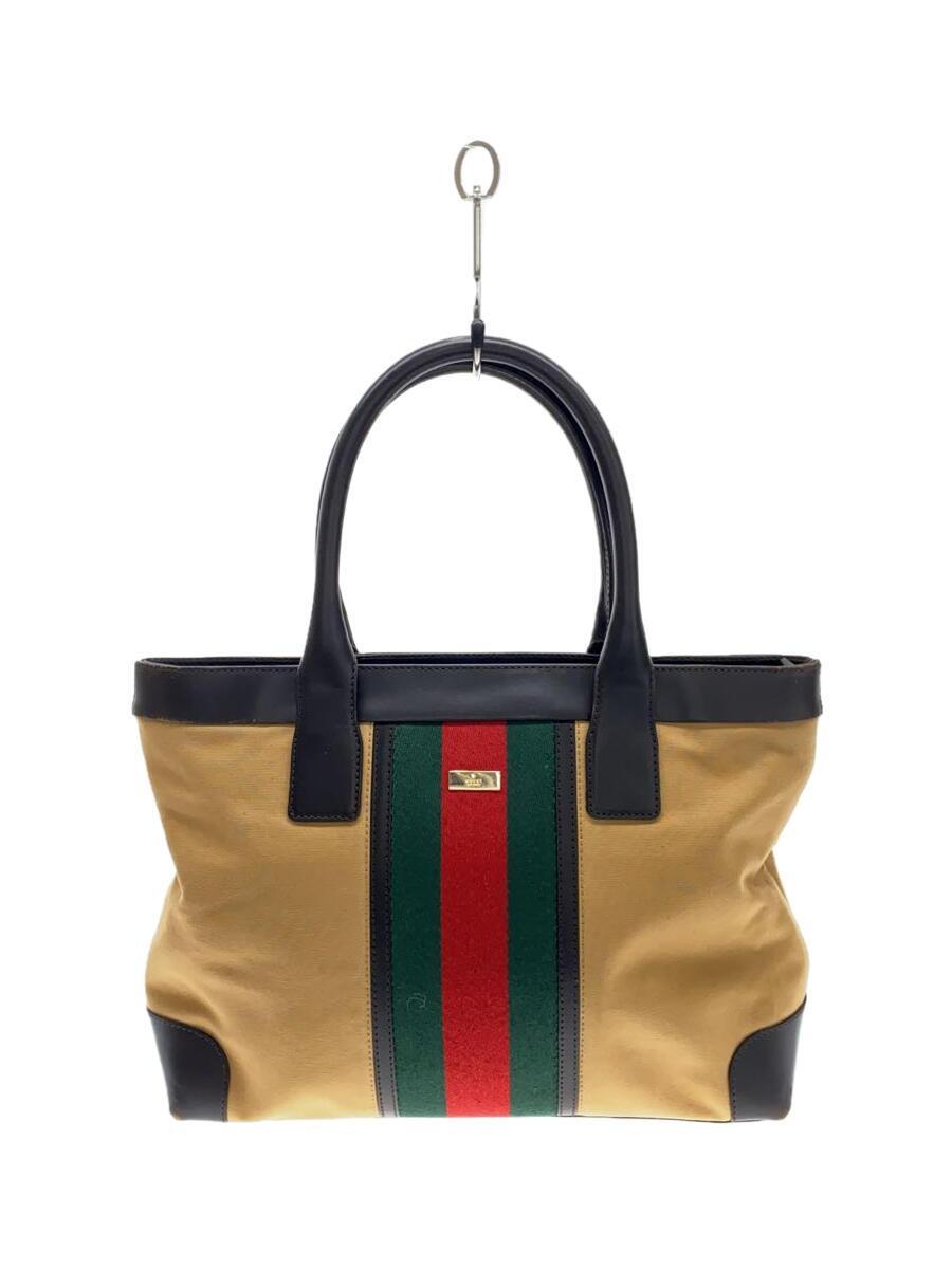 2022超人気 GUCCI◇シェリーライン/トートバッグ/キャンバス/BEG/1119