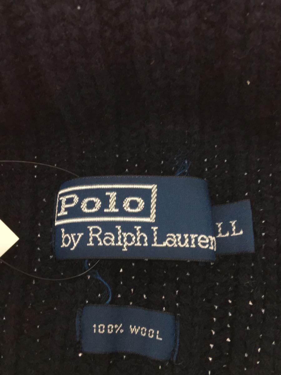POLO RALPH LAUREN◆ジップアップセーター(厚手)/LL/ウール/NVY_画像3