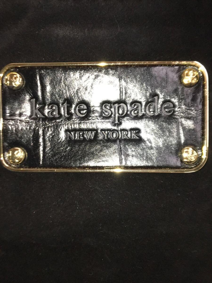 kate spade new york◆クロコ型押し/レザー切替ワンショルダーバッグ/スウェード/BLK_画像5