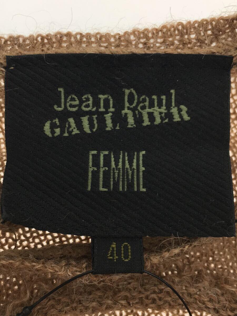 Jean Paul GAULTIER FEMME◆セーター(薄手)/40/ウール/キャメル/デストロイニット/ダメージ_画像3