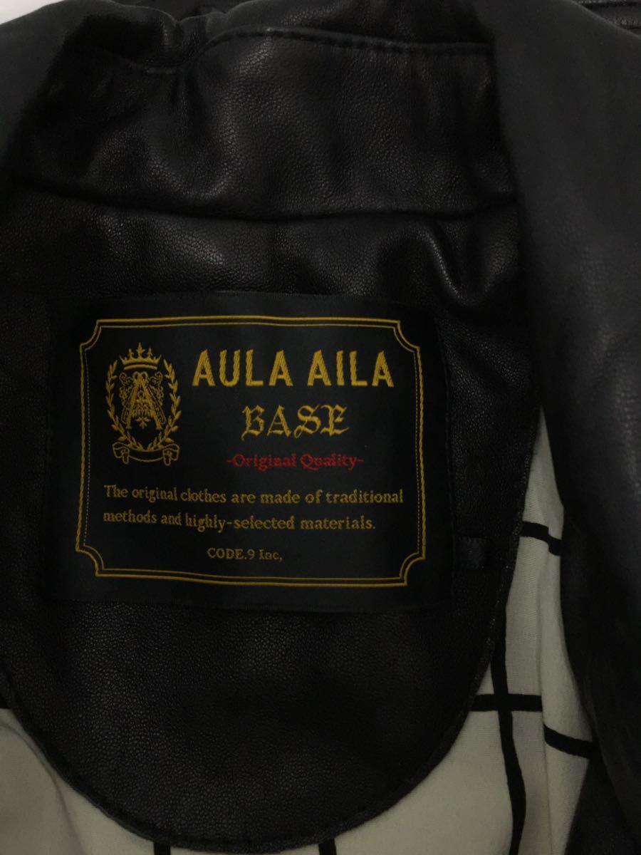 AULA(AULA AILA)* двойной байкерская куртка /0/ кожа ягненка /BLK/ одноцветный /4151-02001