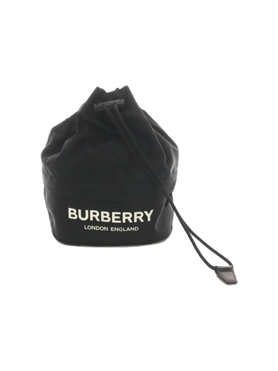 BURBERRY LONDON◆ポーチ/ナイロン/BLK/無地