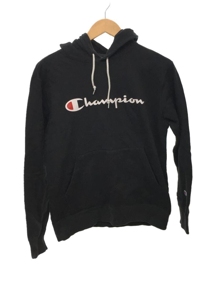 Champion◆パーカー/L/コットン/BLK/無地/C8-N134/裏起毛/フード/_画像1