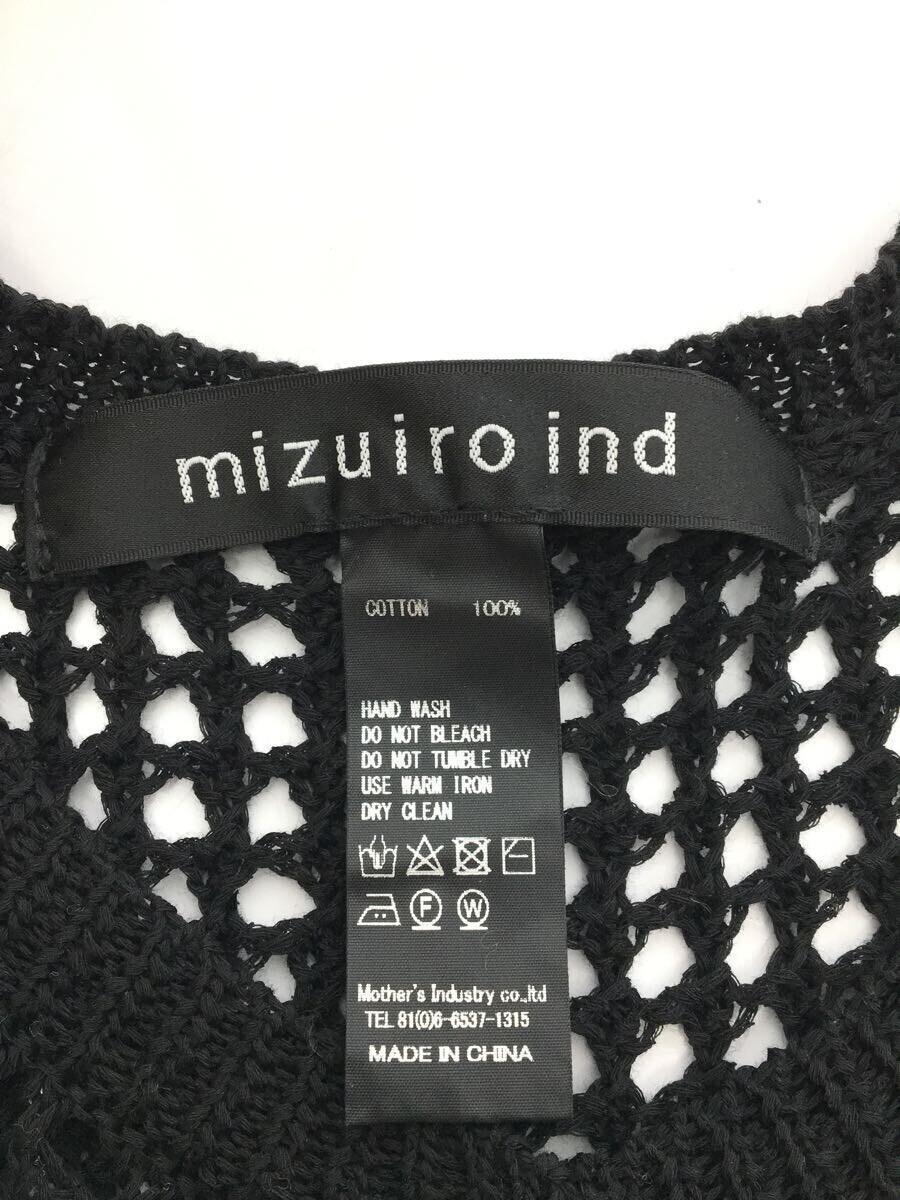 mizuiro ind◆メッシュクルーネックカーディガン/コットン/BLK/1-229882_画像3