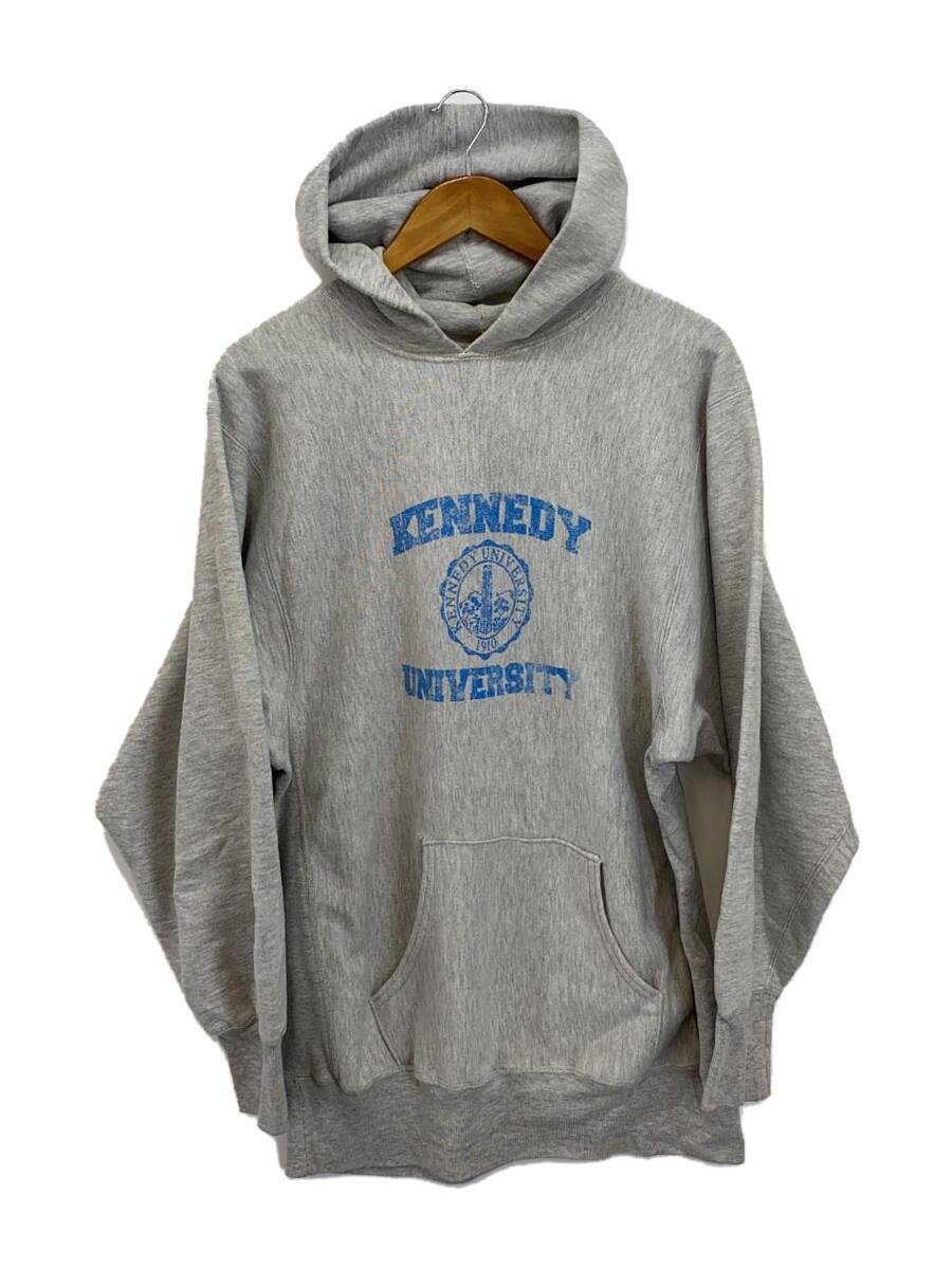 Champion◆KENNEDY UNIVERSITY/リバースウィーブ/パーカー/XXL/グレー/90s/USA製_画像1