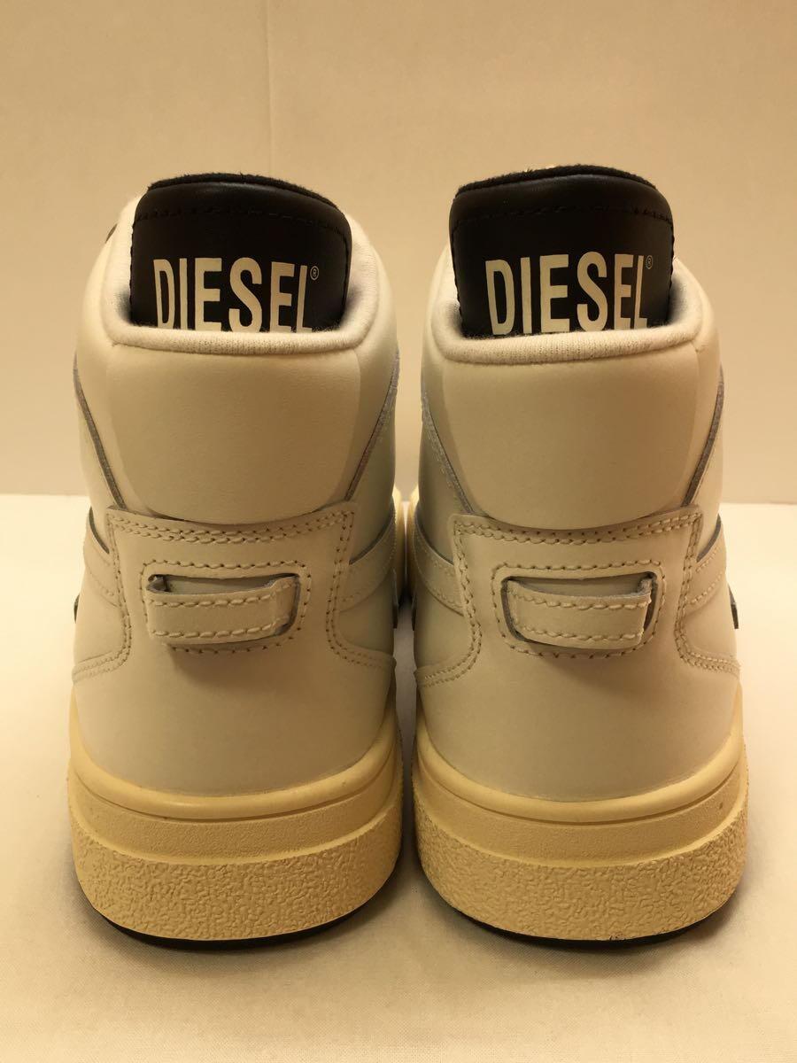 DIESEL◆Dクオーターロゴ レザー ミドルカットスニーカー/シューズ/26.5cm/WHT/Y02675PR013_画像7